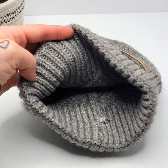 Bohemian | cozy grey monochrome cable knit minimalist beanie | NWT - Picture 3 of 4